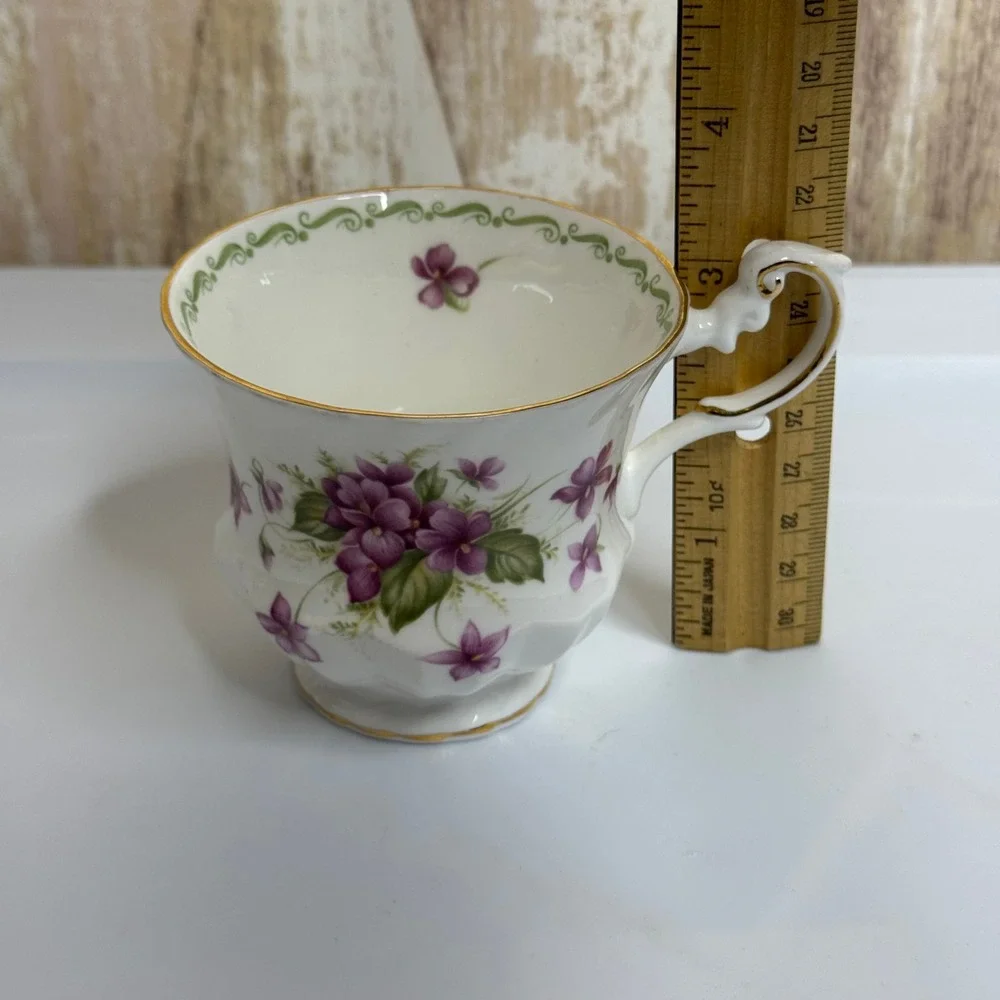 Queens Special Flowers Violets Fine Bone China Tea Cup Rosina China Co England